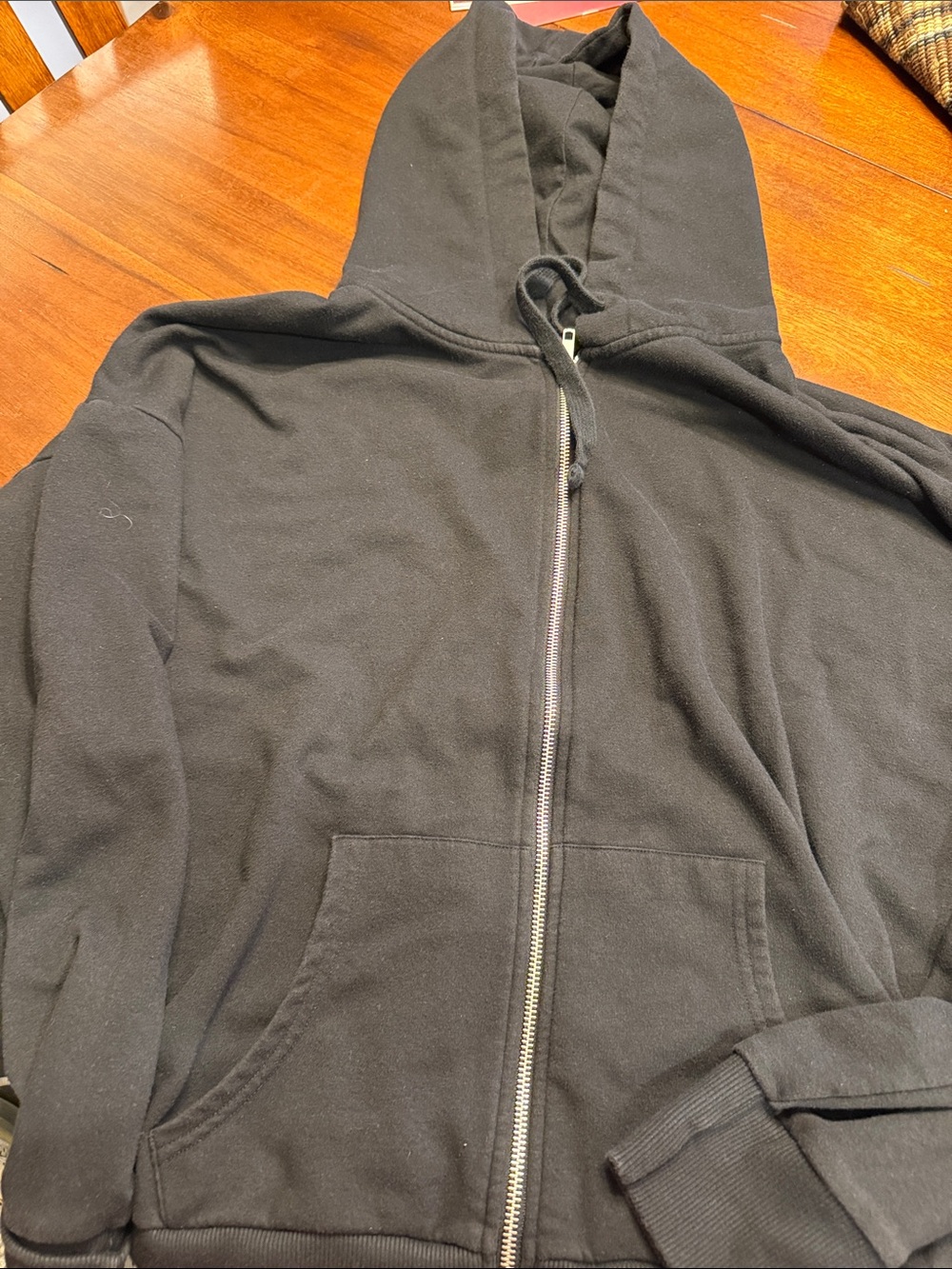 Womens black zip up hoodie time and tru size XXL